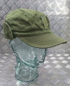 Genuine Swedish Vintage Green Cotton Drill Fatigue Combat Cap 60s Patt