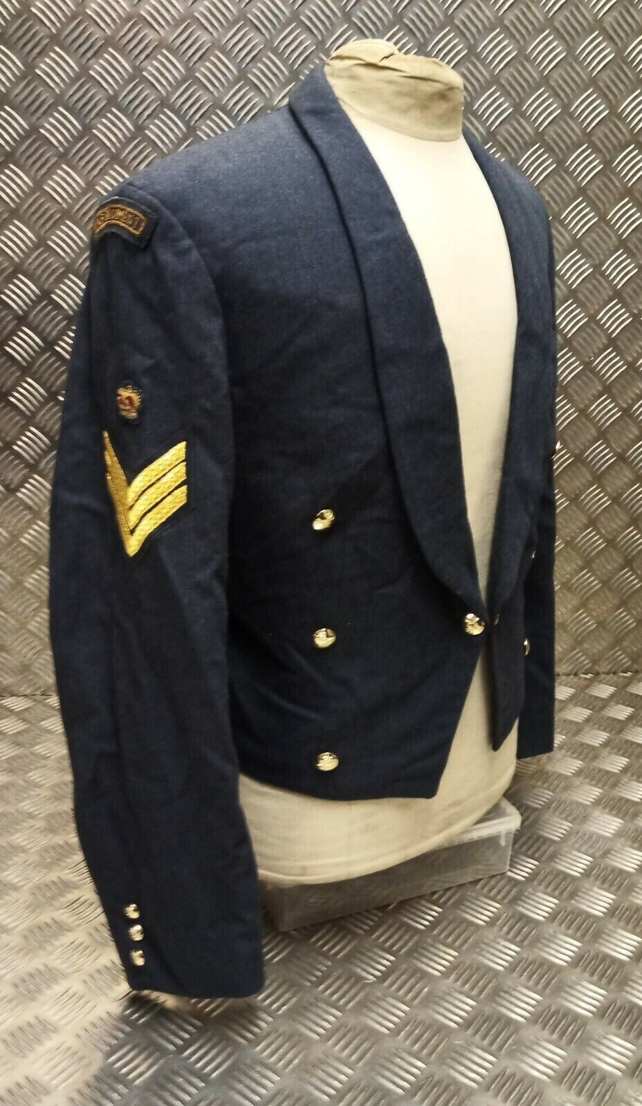 RAF Royal Air Force Mess Jacket Airforce Blue Grey Colour Vintage Old Pattern With Badges