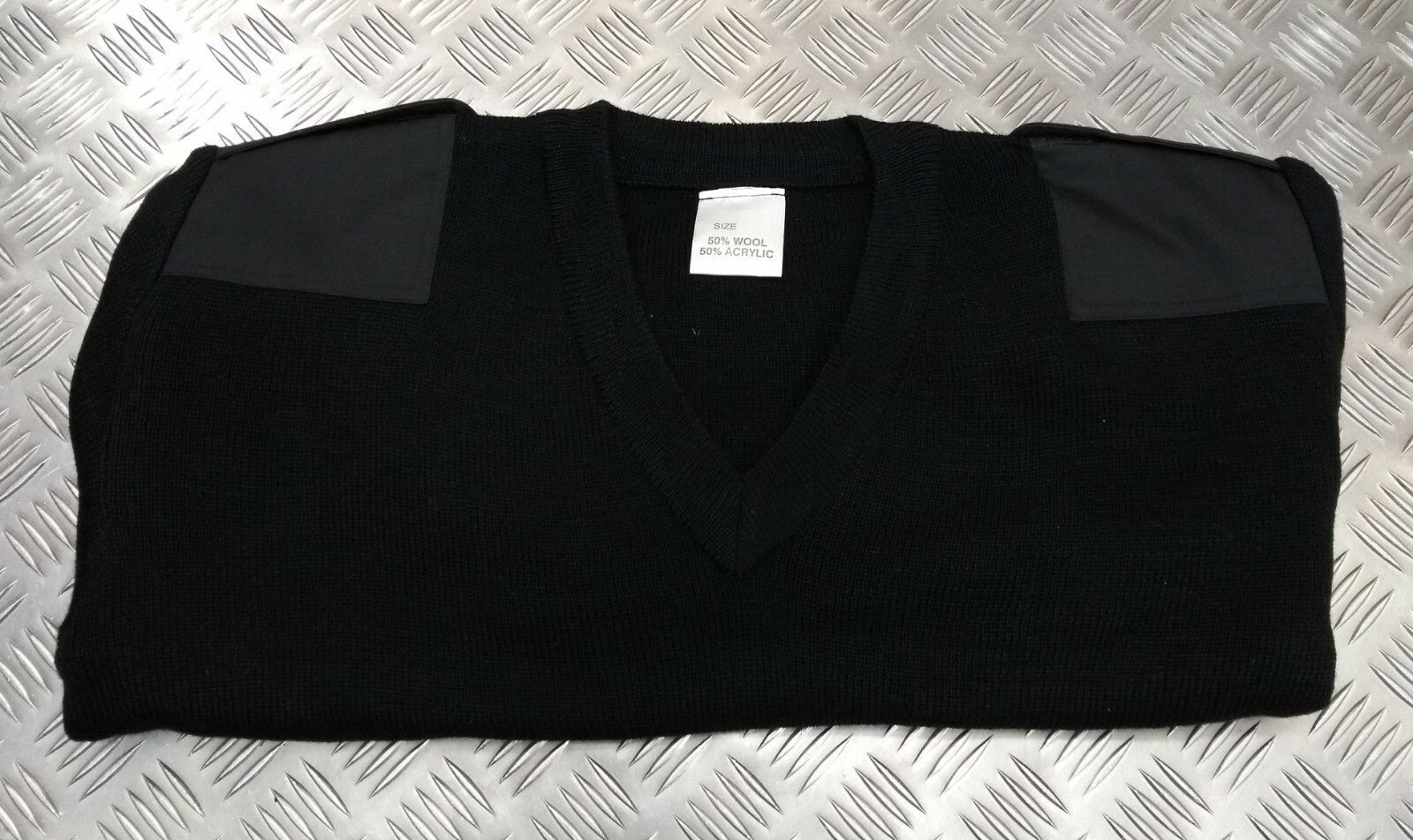 Black V-Neck Jumper Uniform Pullover Genuine British Small - New