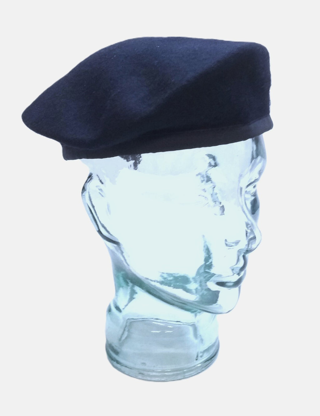 Navy Blue Beret Goldings Army Pattern Wool / Silky Lining & Petersham Trim 58cm