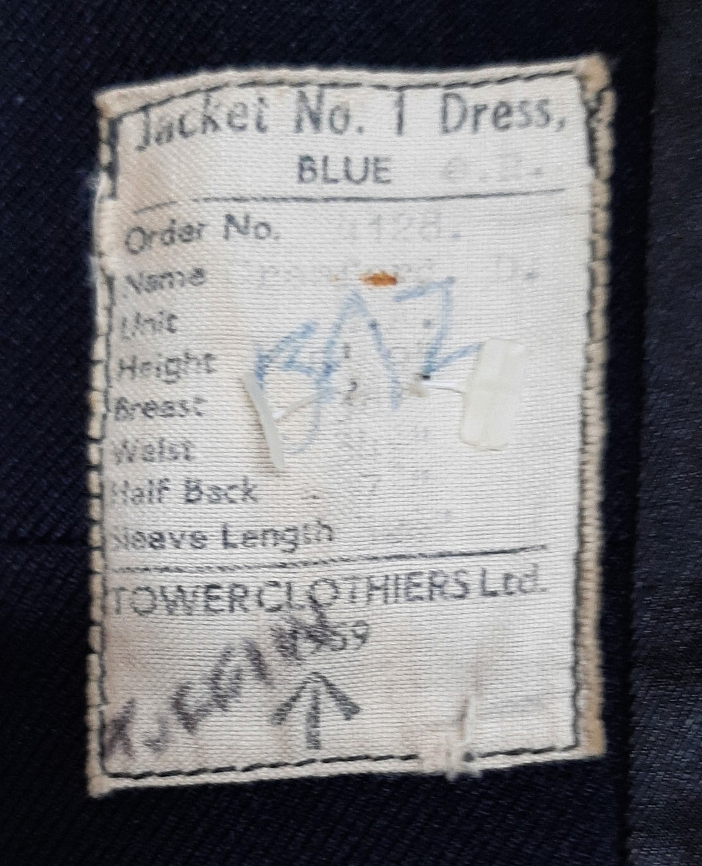British Army Vintage No1 Blue OR Jacket 1950's Pattern Red Pipe Epaulette
