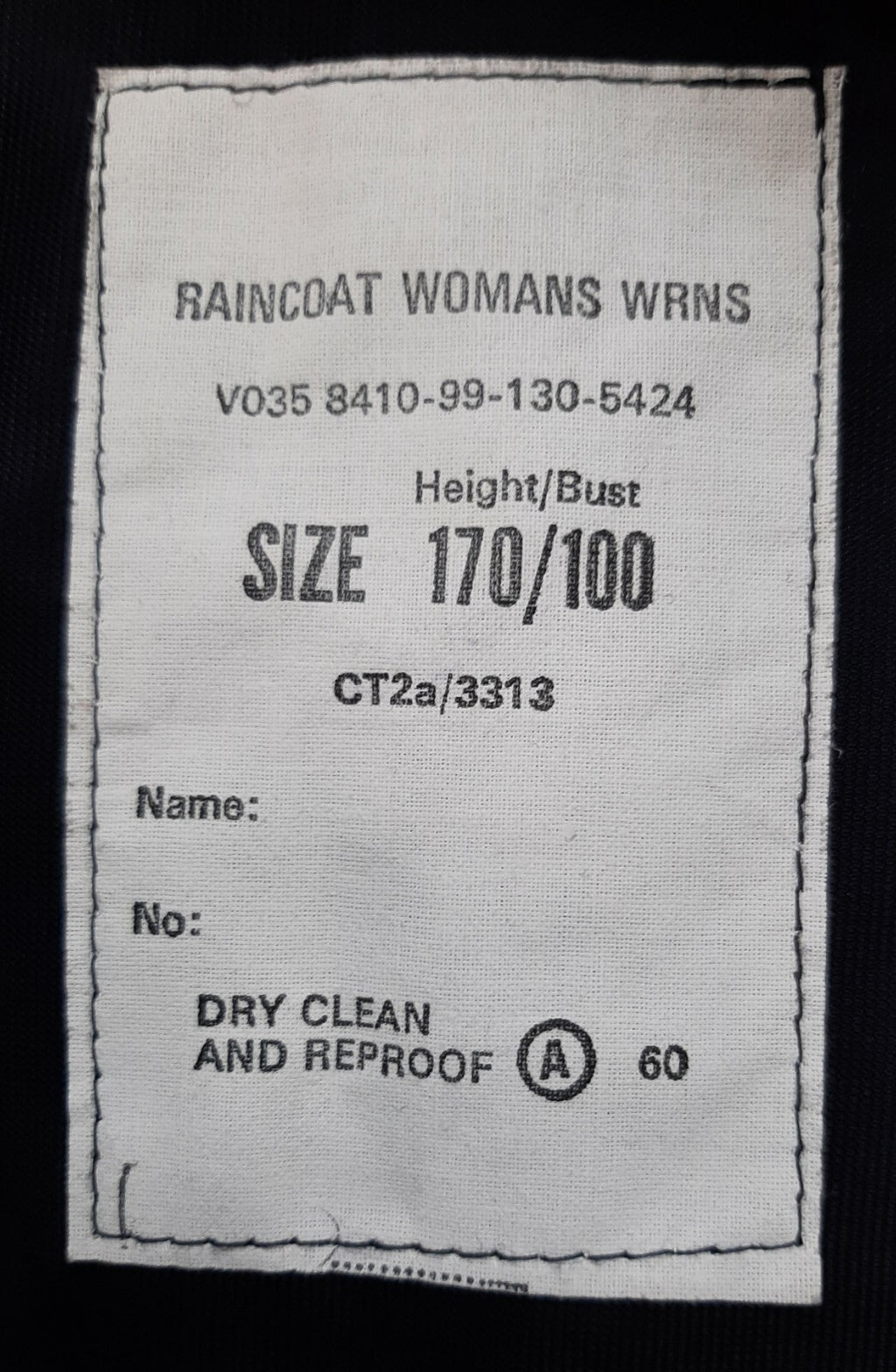 RN Raincoat WRN British Naval Single Breasted Woman's Rain Coat 170/100cm