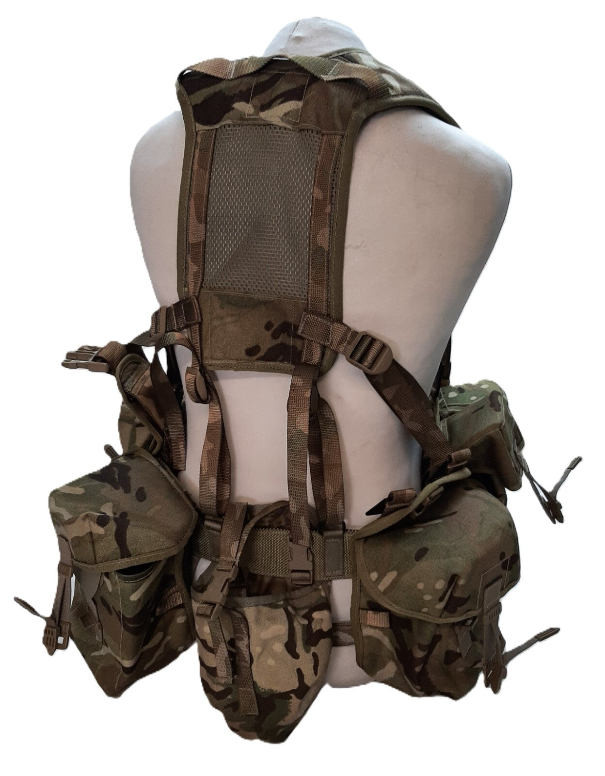 Airborne Army Webbing MTP British Assault Camo Belt Yoke & Assorted Pouches (6)