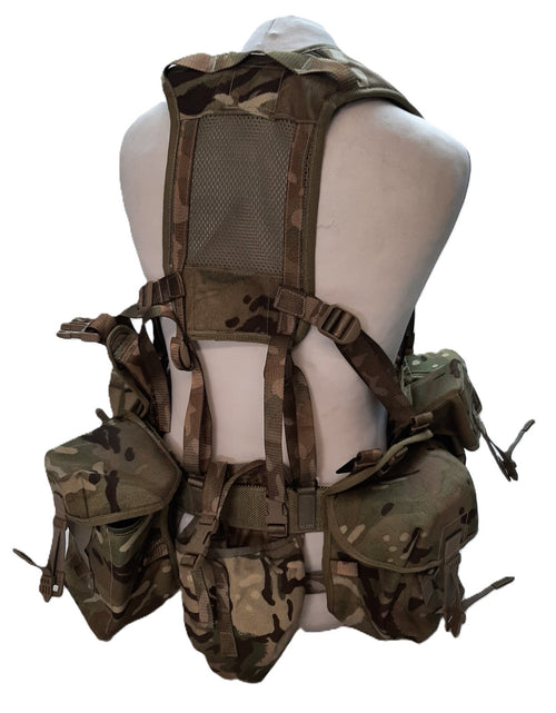 Airborne Army Webbing MTP British Assault Camo Belt Yoke & Assorted Pouches (6)