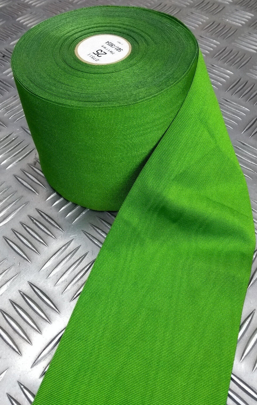 Vintage Green 10cm / 4" Wide Striped Grosgrain Ribbon British Made