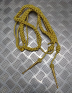 Army Ceremonial Aiguillette / Officers Lanyard Metallic Gold Tip Ends Present
