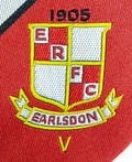 Earlsdon FC ERFC Red Black Grey/White Striped Satin Polyester Tie Charnwood