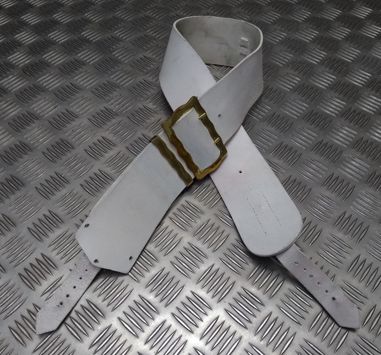 Buff Leather Strap Household Cavalry Cross Belt Including Brass Buckles H Cav