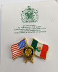 Rotary International Club USA & Mexico Twin Flags Lapel Pin Badge - NEW