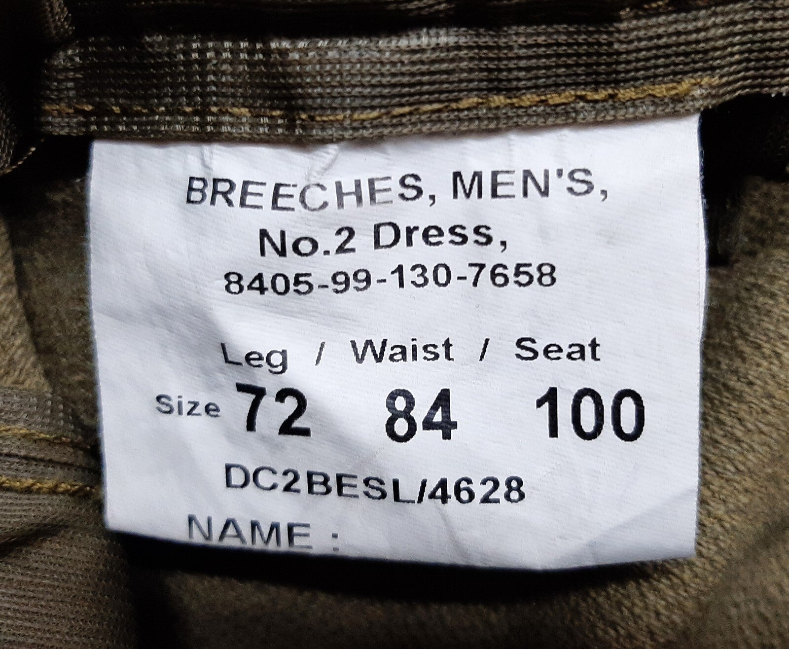 No2 Breeches Jodhpurs British Army & Household Cavalry Pattern 72/84/100cm