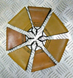 Leather Belt Slide / Fob Triange With Loop Attachment Genuine Vintage Tan Brown