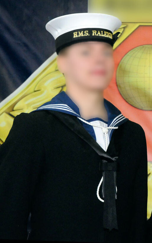 Genuine British Royal Navy Class 2 Silk Scarf Ensemble Black "Square Rig Scarf"