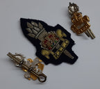 RAEC Hat / Cap Badge and Collar Badges Hand Embroidered Vintage R.A.E.C