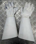 British Army Household Cavalry White Leather Gauntlet Parade Gloves Size 9.5