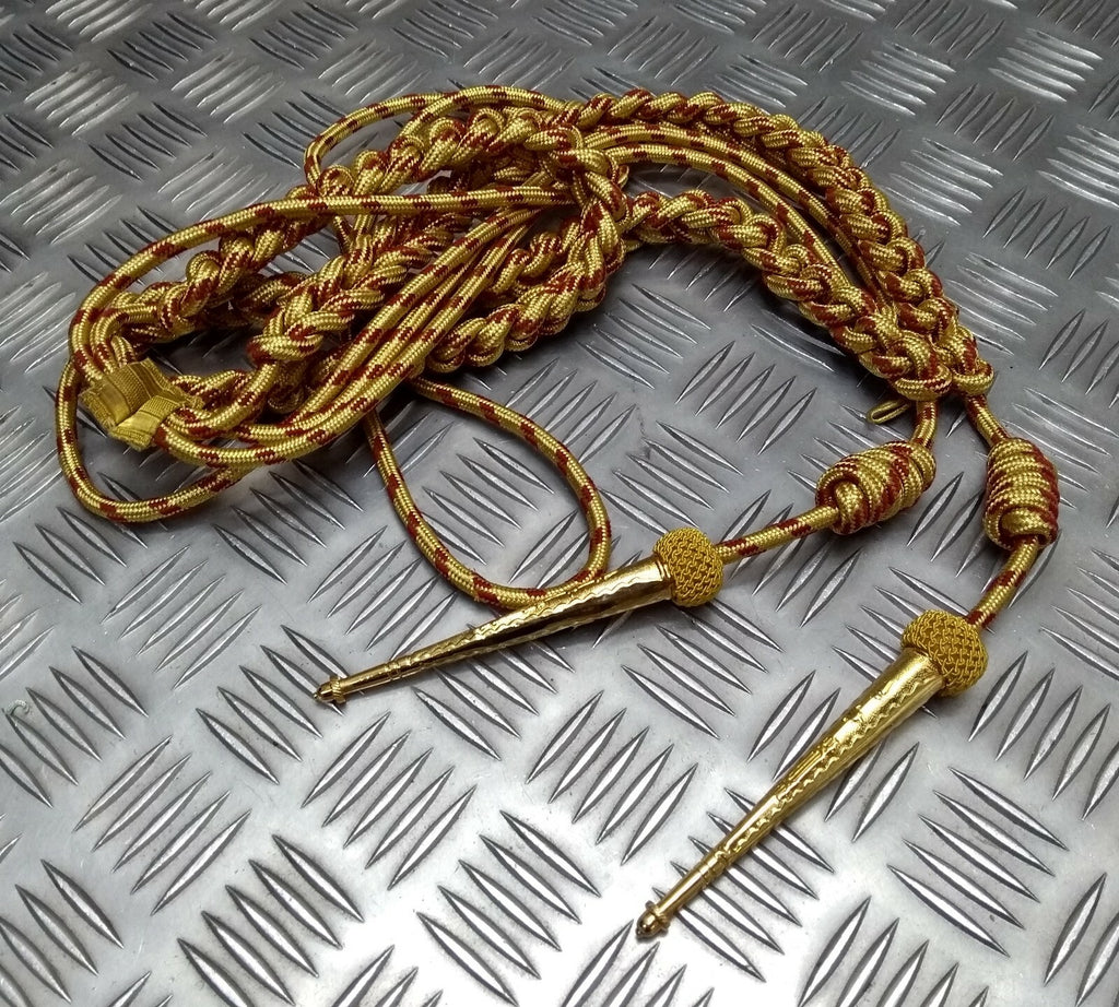 Aiguillette No4 For Officers Red Fleck Gold Ceremonial & Parade Issue
