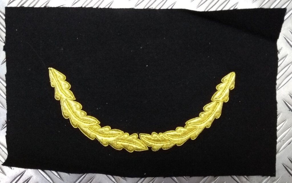 Officers Gold Mylar Oakleaf Braid Uncut Cap Peak Gold on Black Cloth