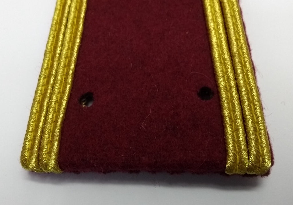Senior Officer Shoulder Boards Abu Dhabi Obsolete Stock Maroon Melton Gold Braid