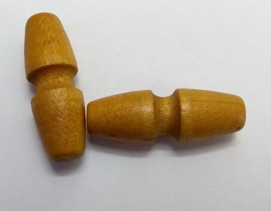 Wooden Replacement Toggles 2 Pairs Sleeping Bag Clothing Crafts Sewing Rucksack