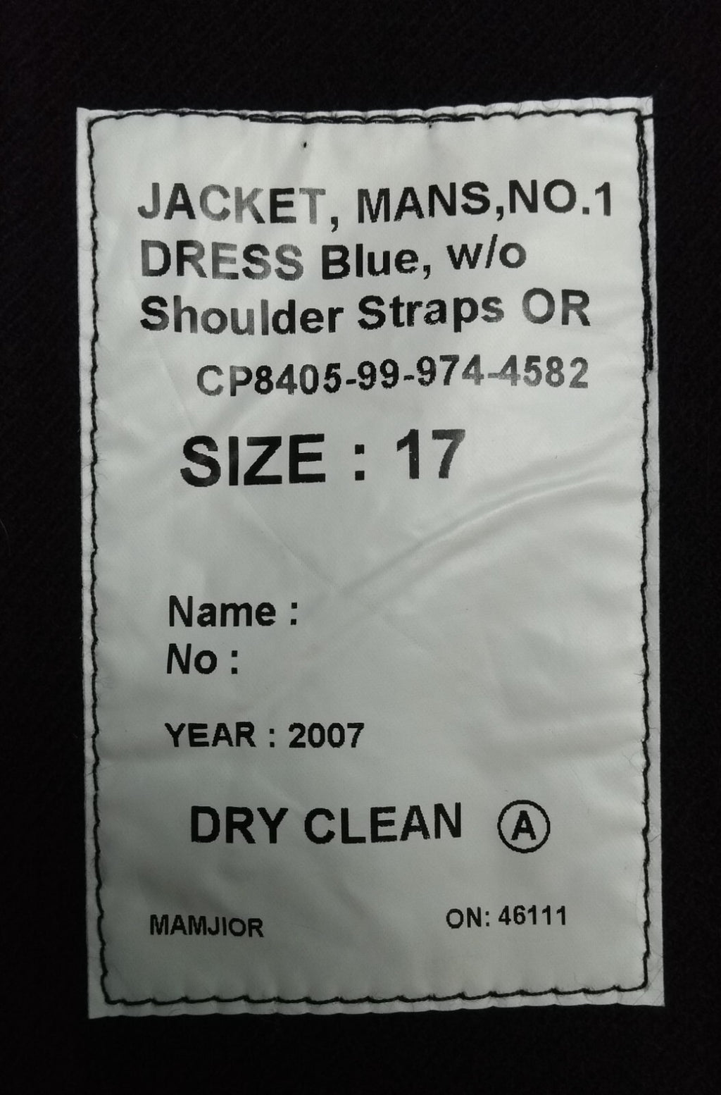 No1 Dress Jacket Other Ranks Blues 100% Wool British Army No Shoulder Straps