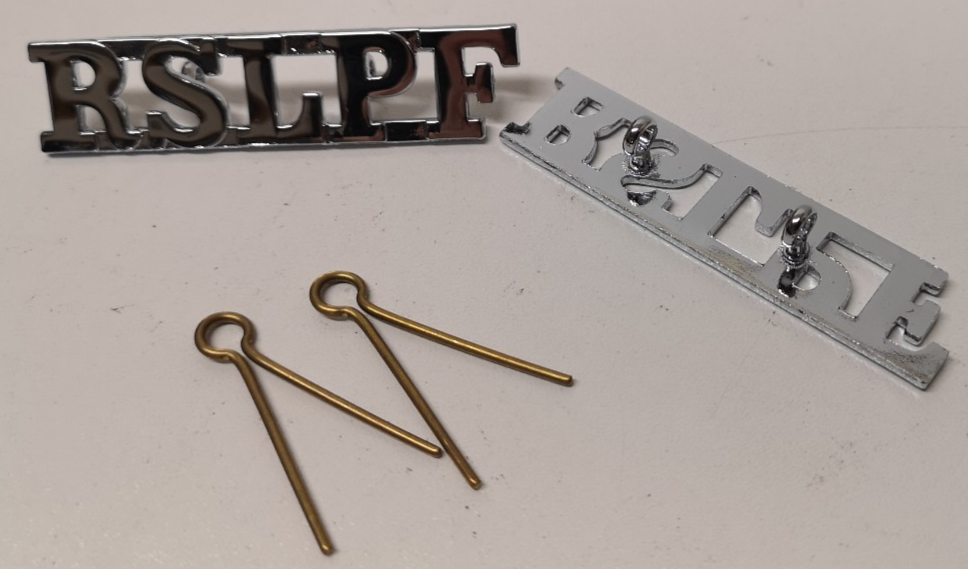 Royal St Lucia RSLPF Shoulder Titles Chrome-plated Overseas Territory