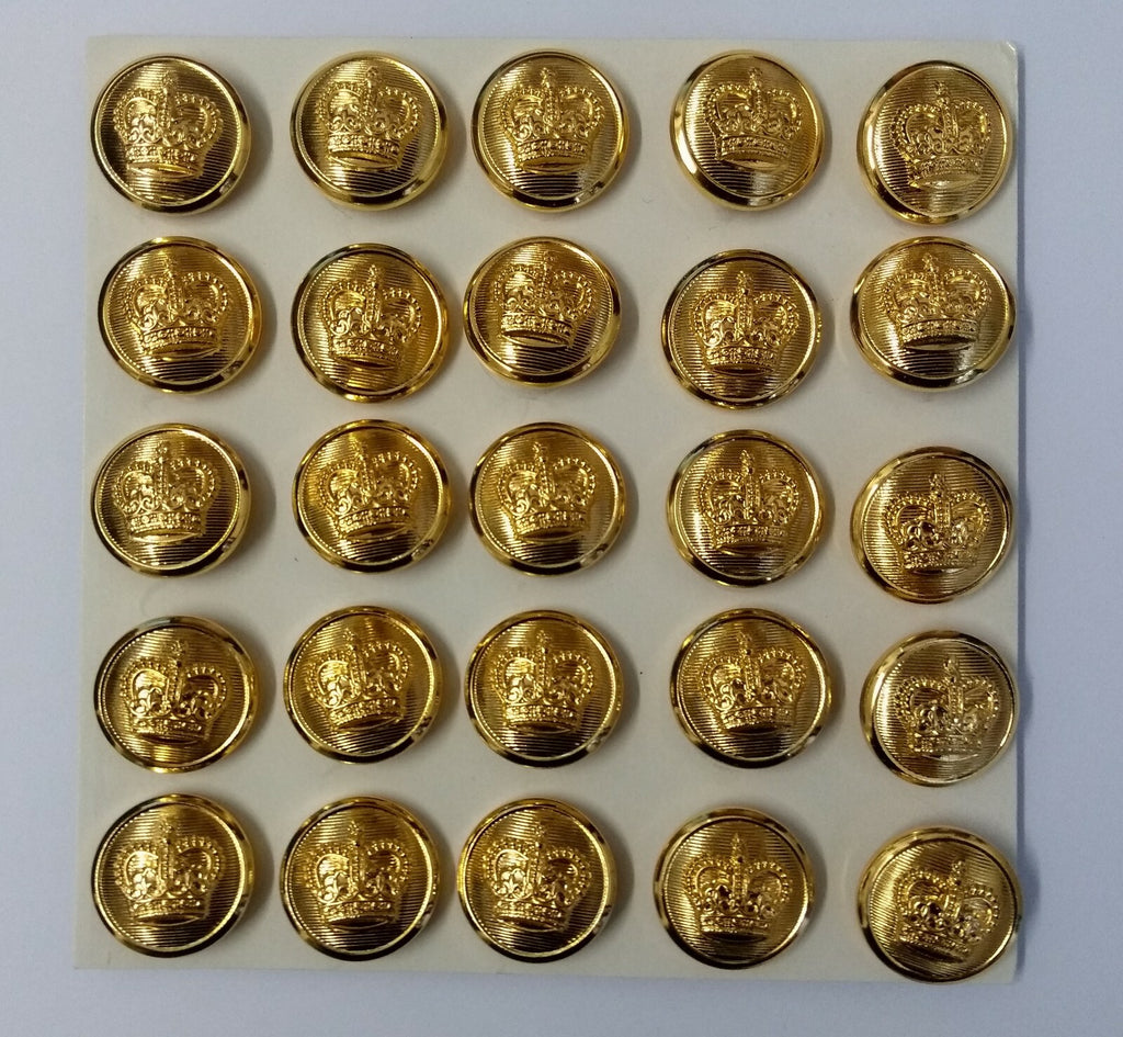 Royal Crown Buttons British Issue 36L With Lined Background X25 ASBT239