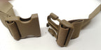 Khaki / Tan 30" x 38mm Extender Straps with Woo Jin Duraflex Dual Stealth Buckle