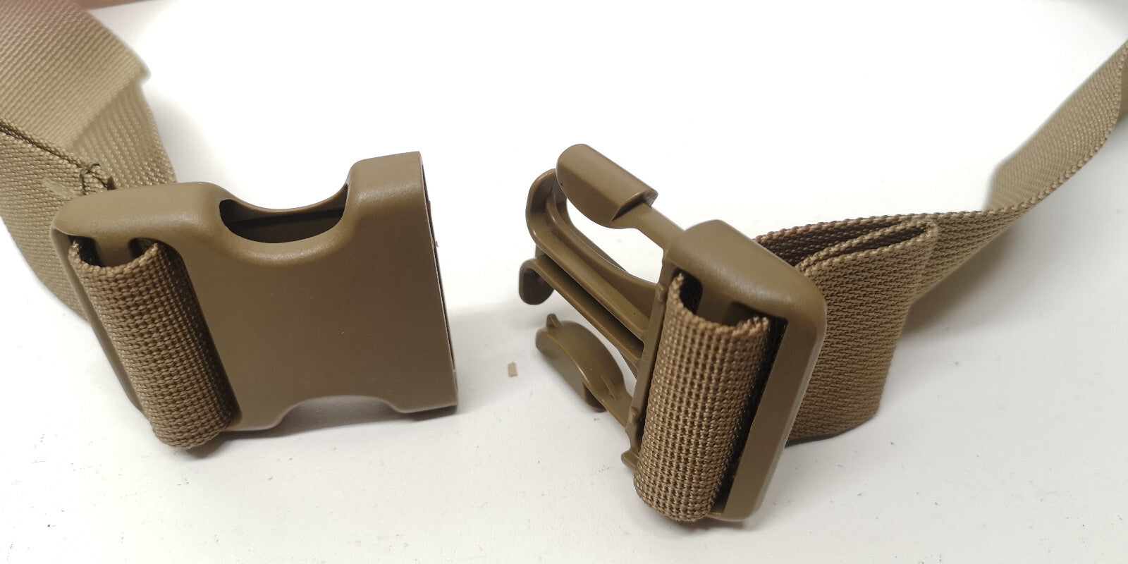 Khaki / Tan 30" x 38mm Extender Straps with Woo Jin Duraflex Dual Stealth Buckle