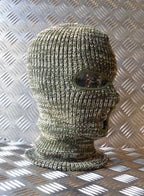 Brand New Three (3) Hole Balaclava / Beanie Hat - Very Warm - Green Camouflage
