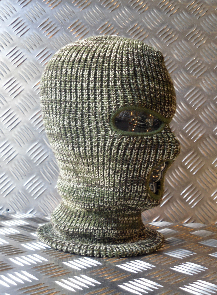 Brand New Three (3) Hole Balaclava / Beanie Hat - Very Warm - Green Camouflage