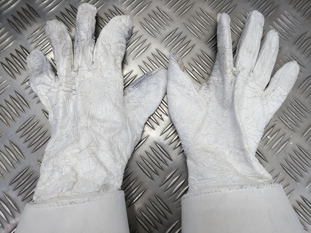British Army Household Cavalry White Leather Gauntlet Parade Gloves Size 9.5