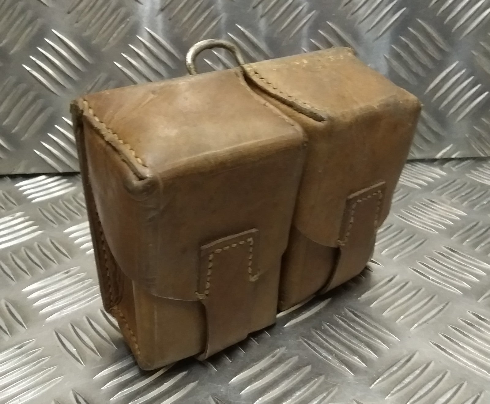 Genuine Vintage Issued Double Leather Utility / Ammo Small Pouch Used