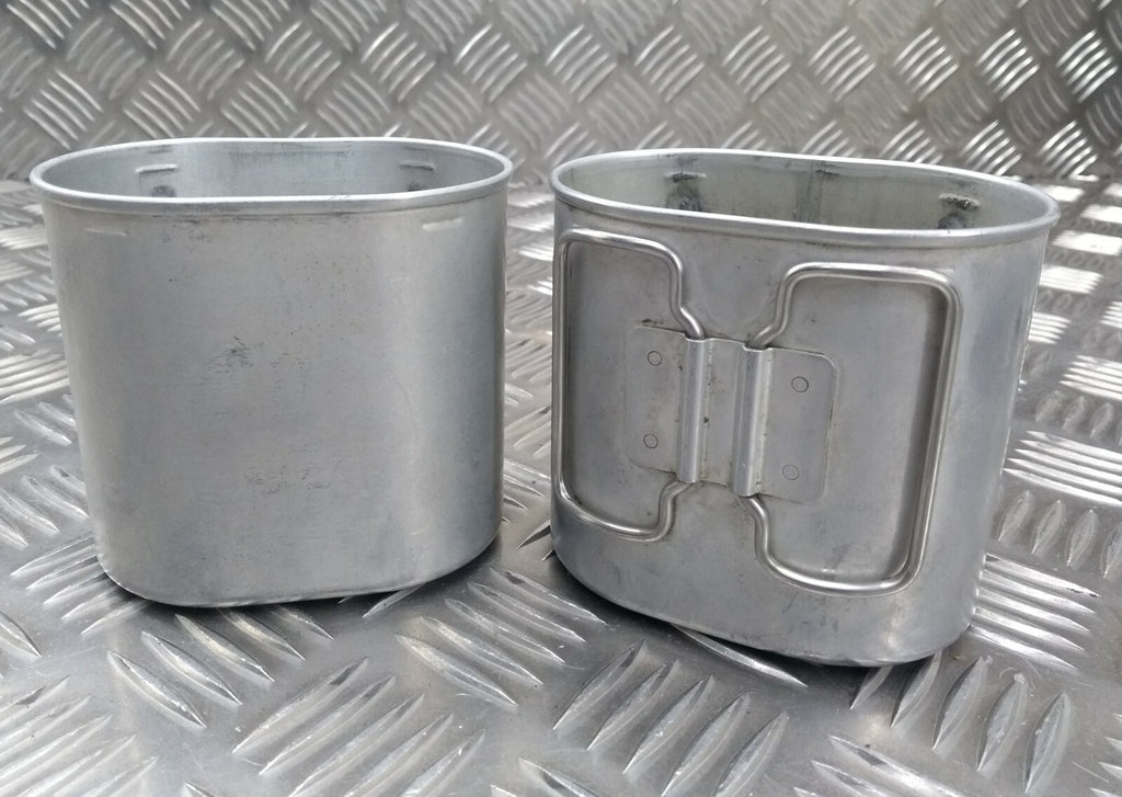 Genuine M84 Type Swiss Military Issue Metal Billy Can Aluminium Mugs X2 EBYT85