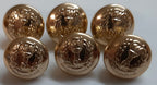 Insignia Hat Buttons Small Gold Coloured Ring Back Hand Torch & Laurel Leaves
