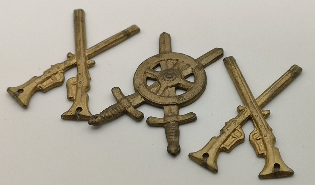 Infantry and Logistics Collar Badges Genuine Swedish