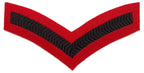 10 Army Chevrons Green on Red Felt British Lance Corporal Rank Stripes Job Lot