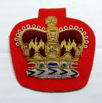 Warrant Officer Crown No1 WO 2 Scarlet British Army Hand Embroidered Arm Patch