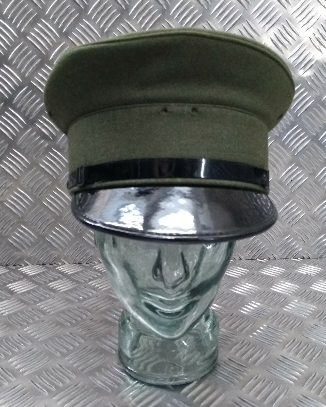 Standard Service Dress Uniform Parade Hat Green Chinstrap & Buttons Size 56cm