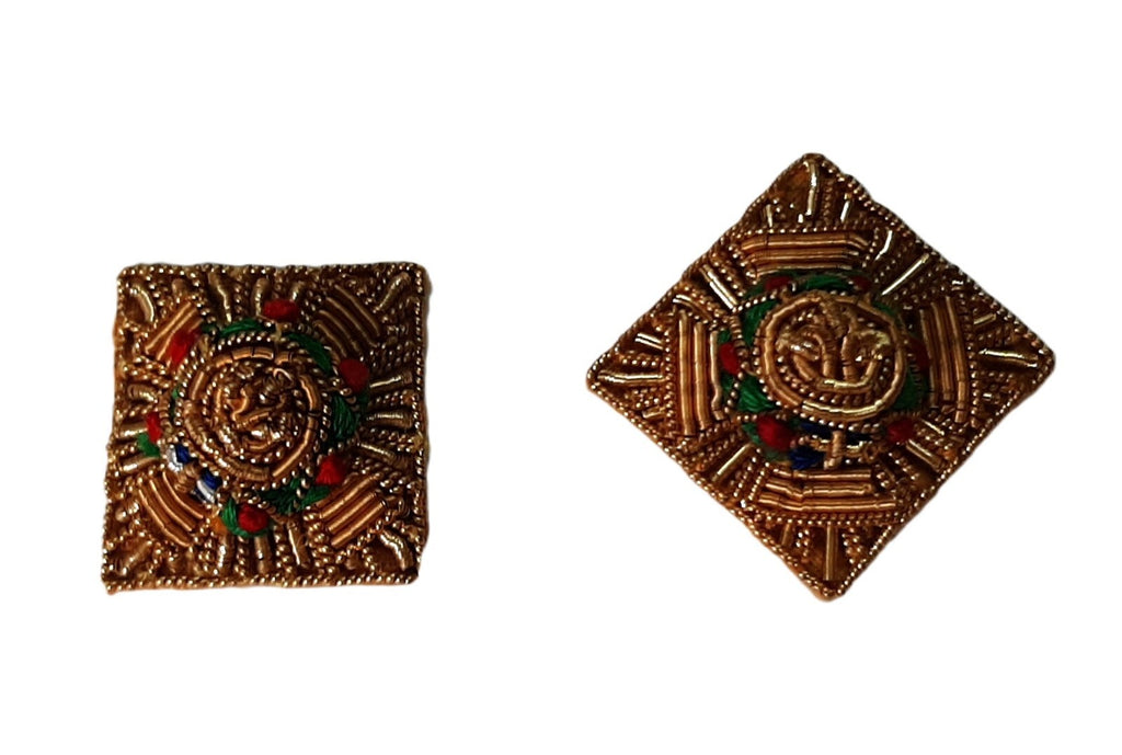 Officer Rank Stars British Army 3/4" (Gold) Hand Embroidered H/E Insignia 1 Pair