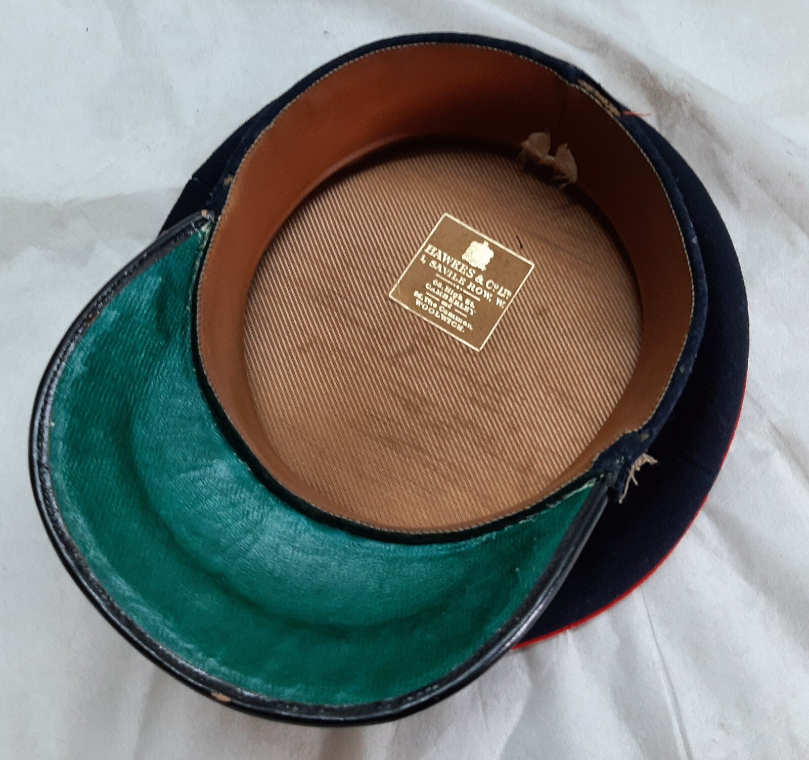 Vintage No1 Officer Hat British Army Royals Peaked Cap No Insignia Hawkes 55cm