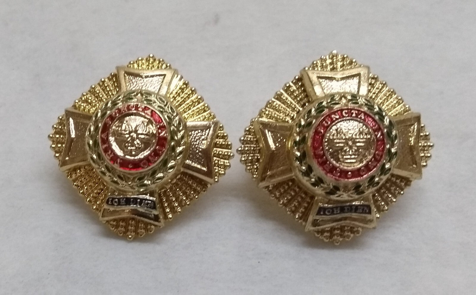 PWRR Rank Insignia British Army Eversleigh Star 7/8" Coloured Top "Ich Dien"