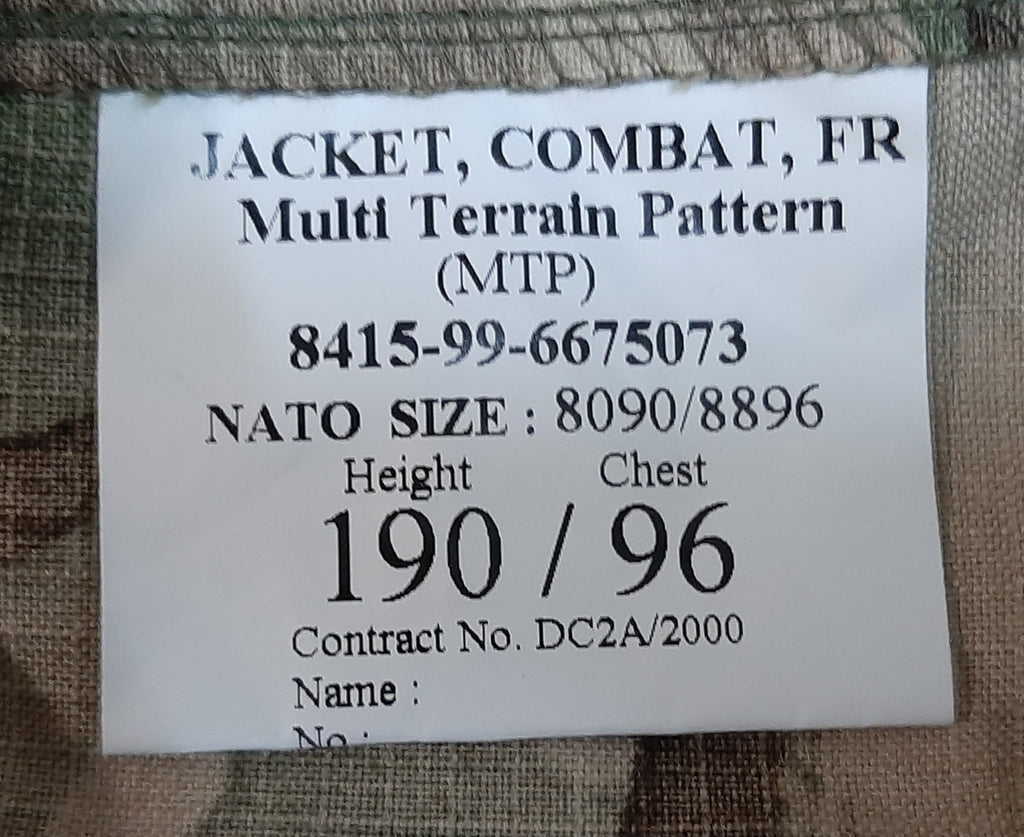 MTP Combat Jacket MultiCam FR Flame Retardant British Forces 190/96cm