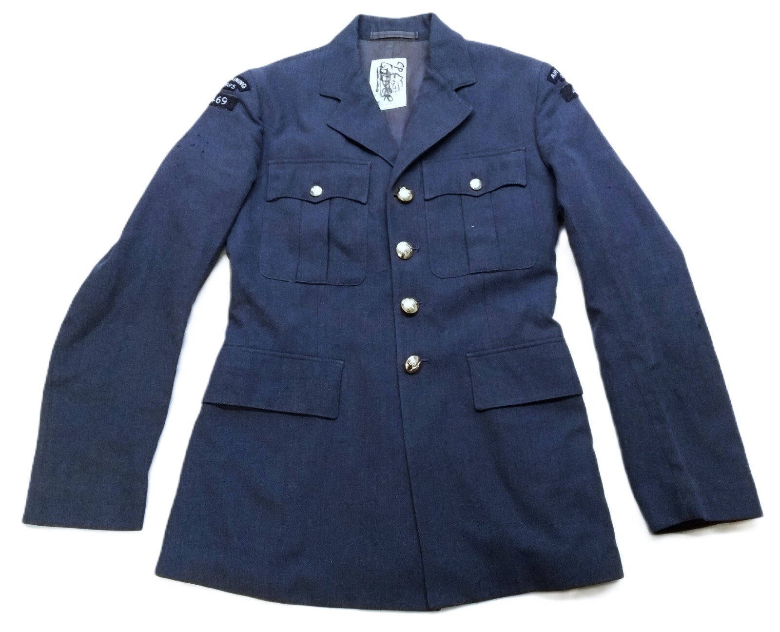 RAF Royal Air Force Vintage Jacket Airforce Blue Grey Colour 469 SQD Lowestoft