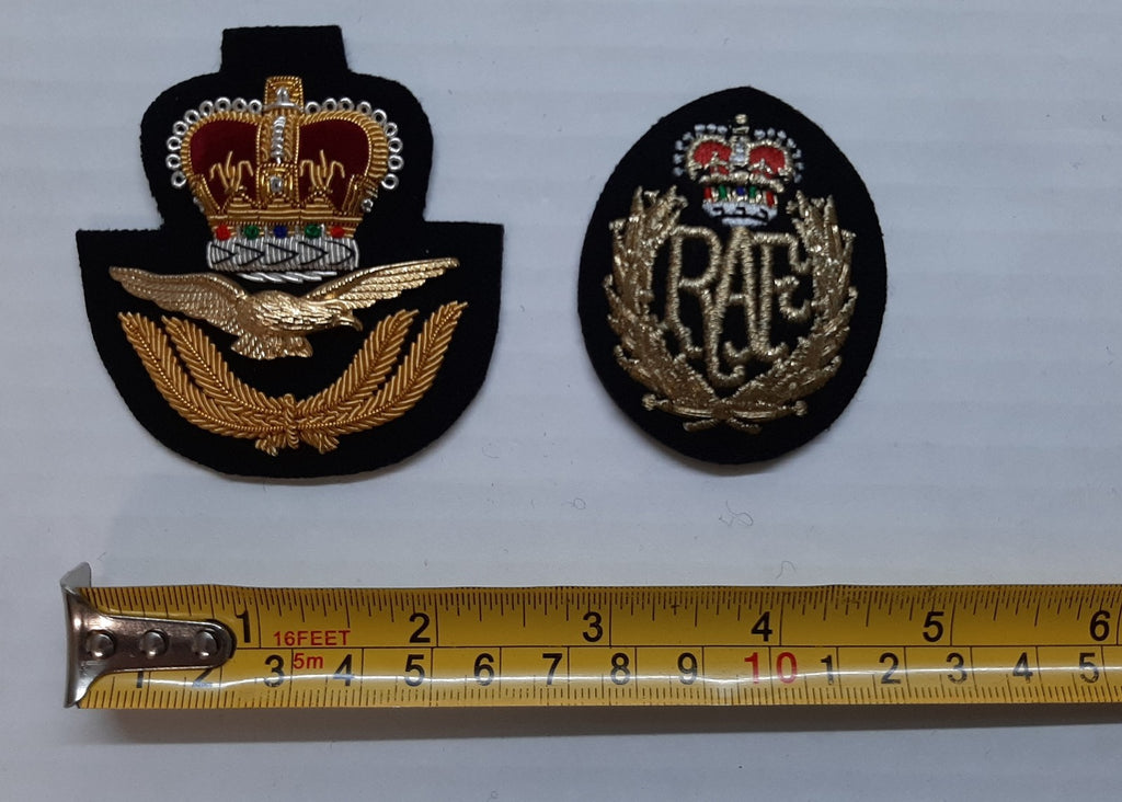 Hat Badges RAF Royal Air Force OFC and OA Embroidered for Dress / Visor Caps