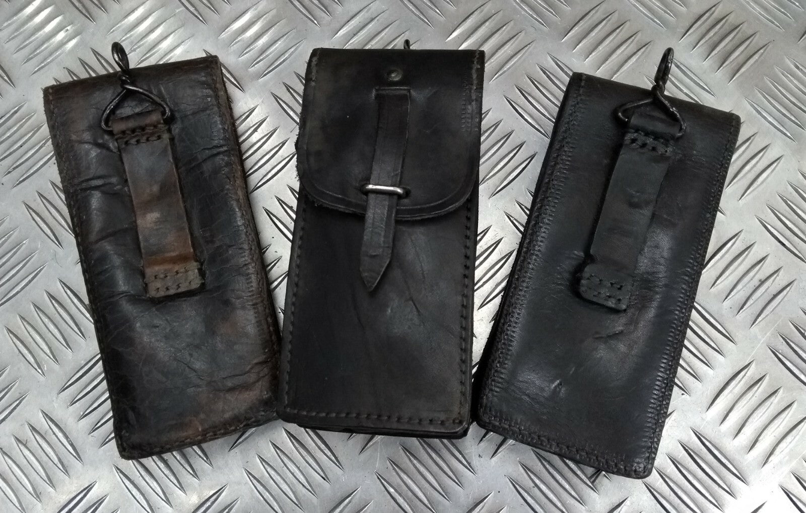 Vintage Issue Leather Utility Pouch With Belt Loop & Ring