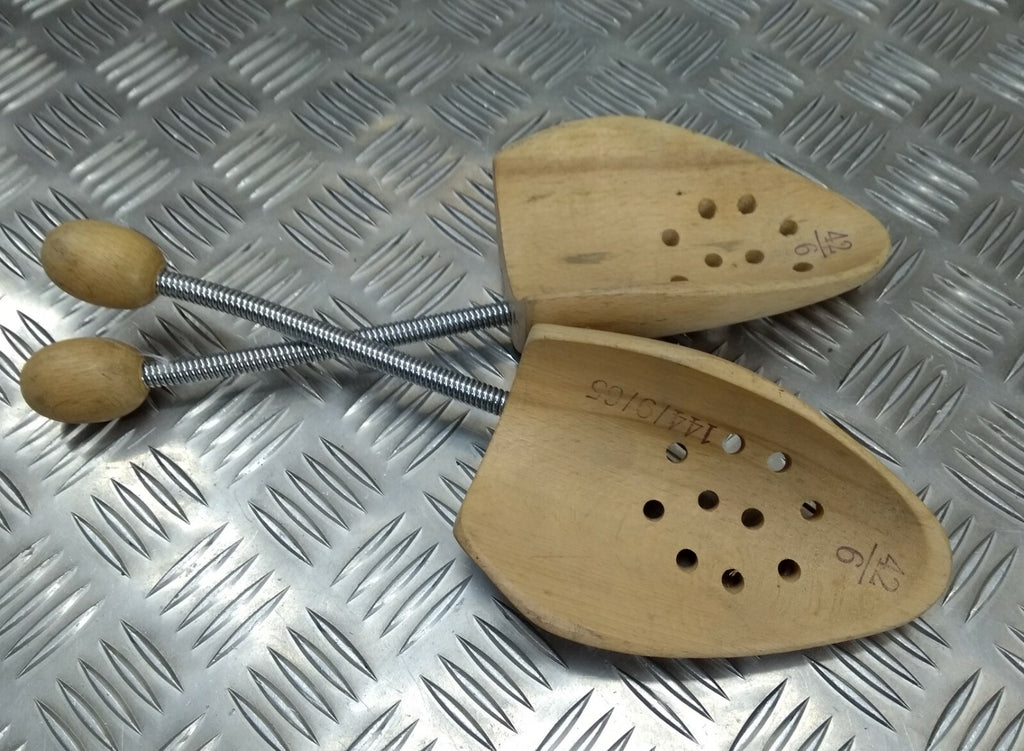 German Issue Wooden Shoe Trees Boot Shape Keepers Spring Fit All Sizes