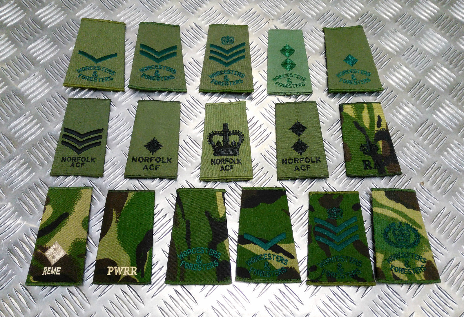 British Forces Assorted Regiments Rank Slide Various Camo Colours - New
