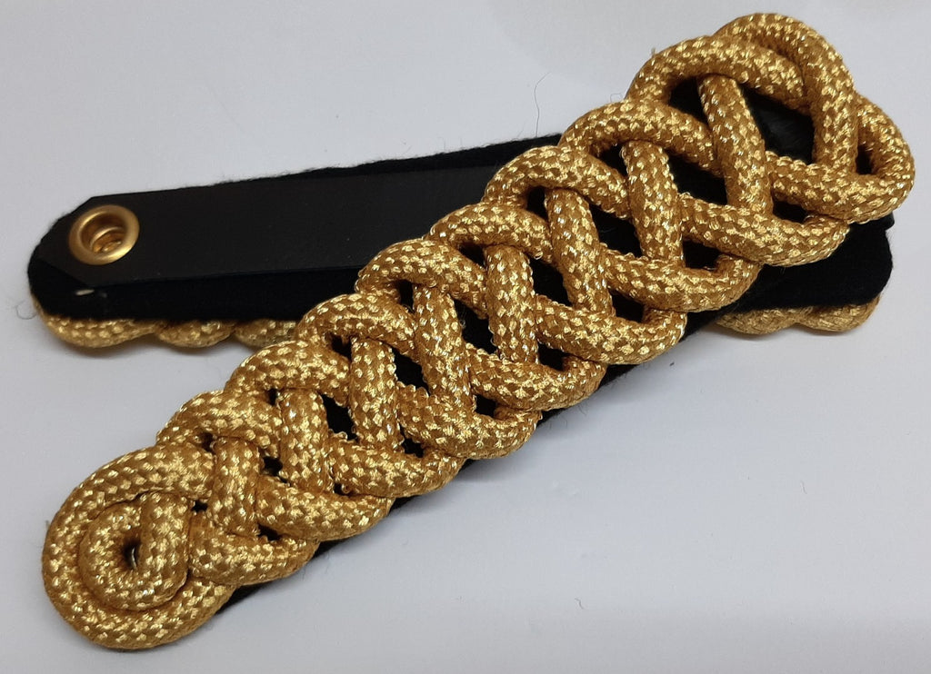 Gold Shoulder Cord HAC / Lancers Pattern With Black Strap / Backing British Made