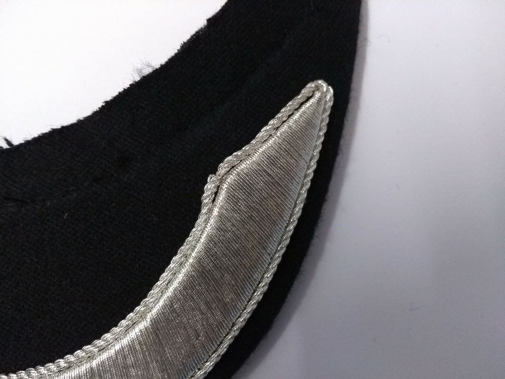 Genuine British Made Senior Officer 3/4" Silver Braid Dress Cap Peak NEW