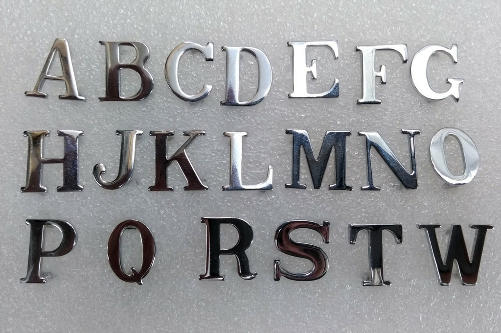 British Made ⅝" Shoulder Board & Epaulette Chrome Shank loop Letters