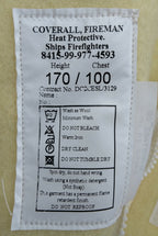 Ships Firefighters Heat Protective Fearnought Coverall British Navy 170/100cm